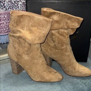 CCOCCI Women's Tan Heeled Darby Boots